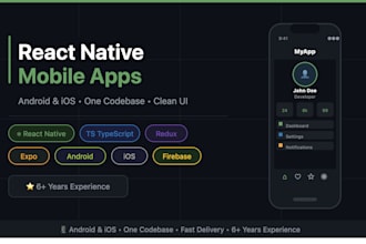 build a react native mobile app for android and ios with clean UI