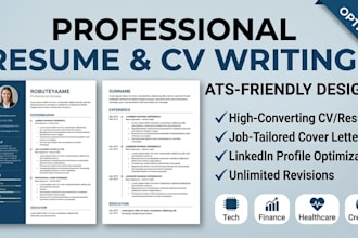 write professional resume, speech write, cover letter and linkedin profile
