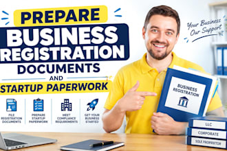 prepare business registration documents and startup paperwork
