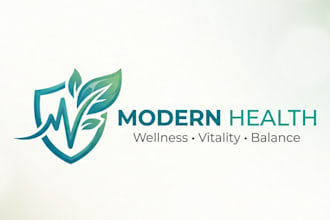 do modern wellness, medical, health care logo design