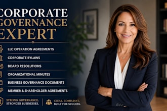 draft llc operating agreements, corporate bylaws, and resolutions