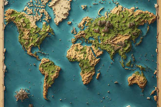 design detailed fantasy world map illustration