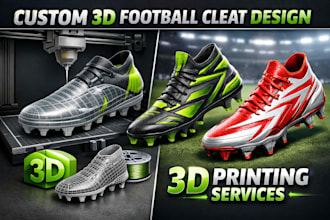 design custom 3d football cleats, soccer boots, footwear for 3d printing