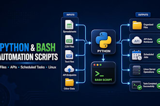 write custom python script and bash script for automation