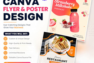creative graphic design, flyer, poster in canva