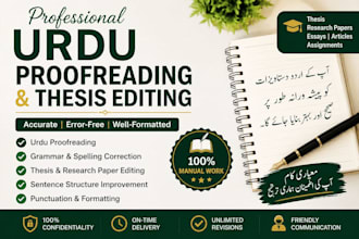 edit and proofread urdu thesis and research papers