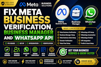 fix meta business verification, business manager and whatsapp API