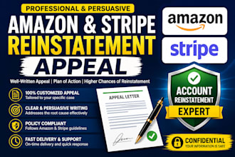 write a professional amazon and stripe reinstatement appeal