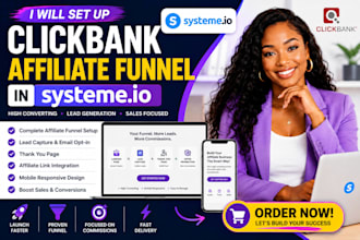 setup clickbank affiliate marketing funnel in systeme io, clickbank link promoti