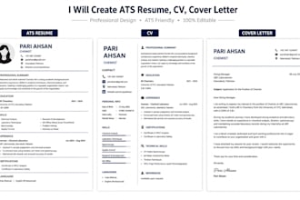 write a professional CV, resume and cover letter