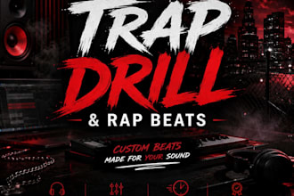 make a custom trap,drill or rap beat and provide ready beats