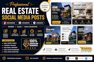 design professional real estate social media posts