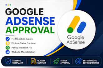 get google adsense approval, fix rejection issues resolve low value content