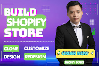 build shopify store, design, clone, customize shopify store