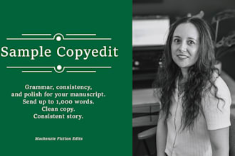 copyedit and proofread a sample of your fiction manuscript