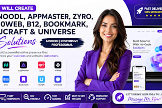 create noodl appmaster zyro 10web b12 bookmark ucraft  universe website