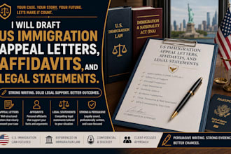 draft US immigration appeal letters, affidavits, and legal statements