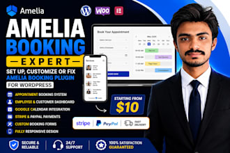 set up, customize or fix amelia booking plugin for wordpress