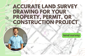do 4 corner land survey boundary and property survey drawing