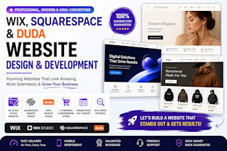 create squarespace and wix website development design duda ecommerce website