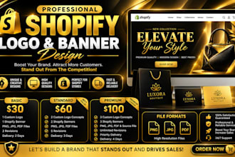 design a professional shopify logo and banner for your store