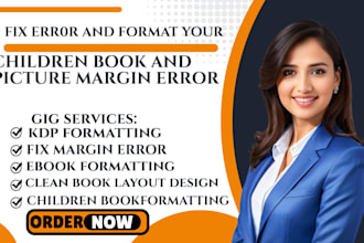 format children picture book fix children book margin error for amazon KDP