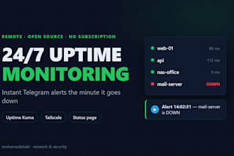 set up server uptime monitoring with telegram alerts
