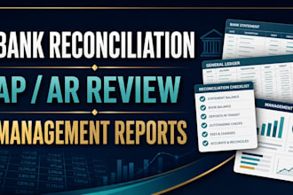 reconcile bank accounts, ap, ar, and prepare management reports