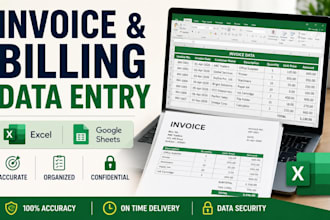 do invoice and billing data entry in excel or google sheets