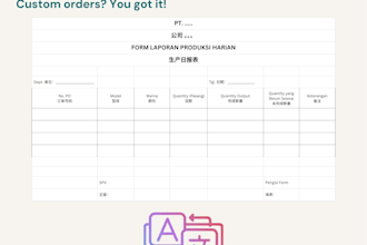 translate and format business invoices, tables, and operational documents