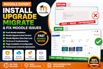 setup moodle lms, migrate, upgrade, customize and fix moodle issues