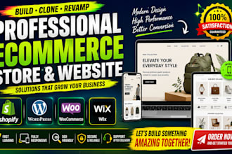 build shopify store design clone revamp wordpress wix woocommerce website