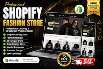 build shopify clothing website, fashion ecommerce store and shopify drops