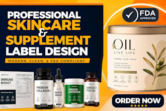 design cosmestic skincare supplement fda label design packaging product stickers