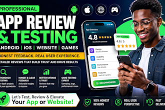 app review and test android ios app website review app ratings game testing