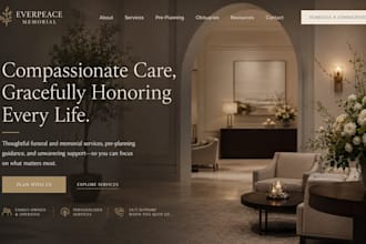 design squarespace funeral website obituary memorial cremation website