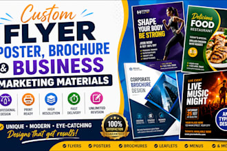design custom flyer design poster brochure business marketing materials