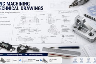 create production ready cnc machining technical drawings for manufacturing