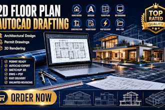create 2d floor plan autocad drafting permit ready house plans fast