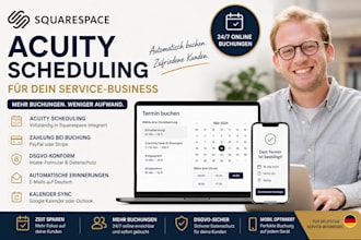 set up squarespace acuity scheduling for yor german business activities, paypal