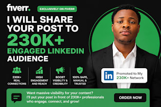 share your post to 230k engaged linkedin audience shoutout and promote