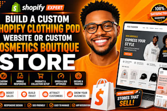 design shopify clothing store pod cosmetics beauty website