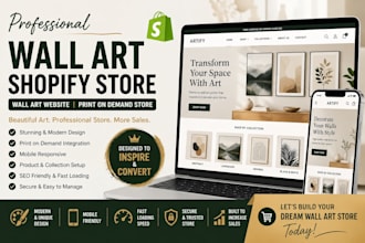 design wall art shopify store wall art website print on demand website art store