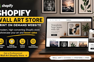 design shopify wall art store print on demand art store shopify wall art store