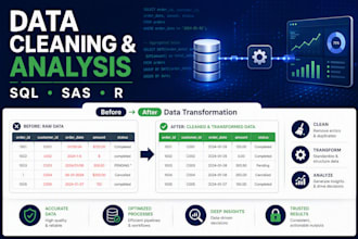 clean, analyze and transform your data using sql, SAS and r