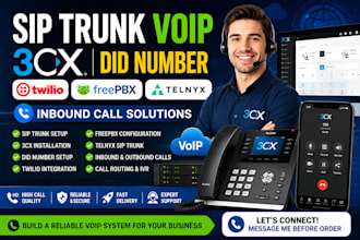 sip trunk voip 3cx did number twilio inbound call freepbx telnyx