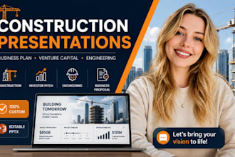 construction business plan, venture capital pitch deck, engineering presentation