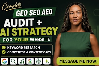 do GEO SEO aeo audit, keyword research and ai search strategy for your website