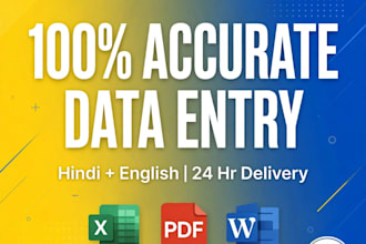 do fast and accurate excel data entry in 24 hours