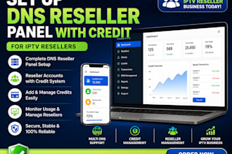 set up dns reseller panel with credit for who want to become reseller and manage